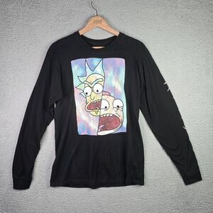 Rick and Morty Ripple Junction Long Sleeve Graphic Tee Black M Adult Swim